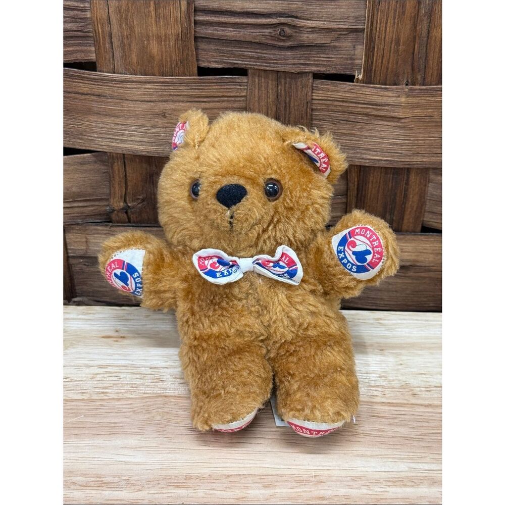 Vintage Expos Montreal MLB Plush Bear Toy with Logo Accents
